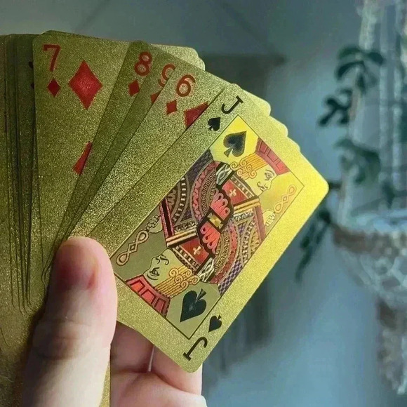 24K Gold Plated Poker Card Set Gold Foil Playing Cards - Picture 6 of 6